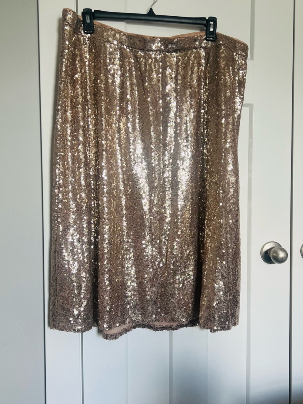 Lane Bryant Sequin Midi Skirt in Rose Gold Tone